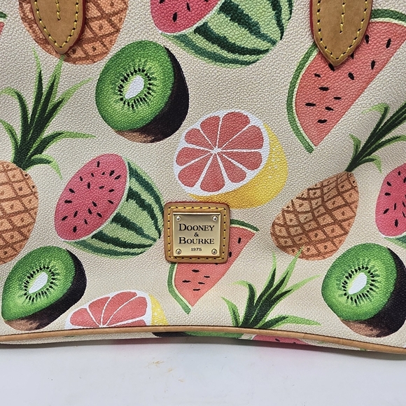 Dooney and Bourke ambrosia tropical fruit coated purse crossbody satchel handbag - Picture 4 of 7